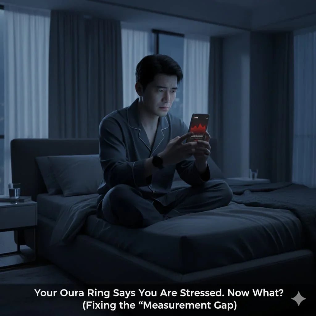 Oura Ring & HRV Blog: Oura Ring app screenshot showing low HRV and how to fix the measurement gap with a VNS device.
