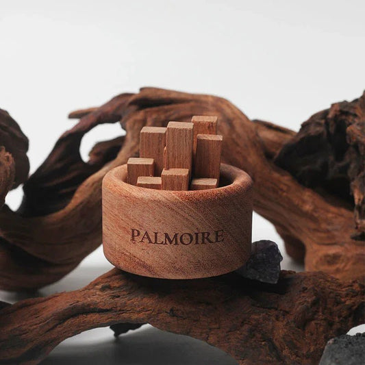 Handcrafted rosewood passive diffuser for somatic grounding and natural anxiety relief