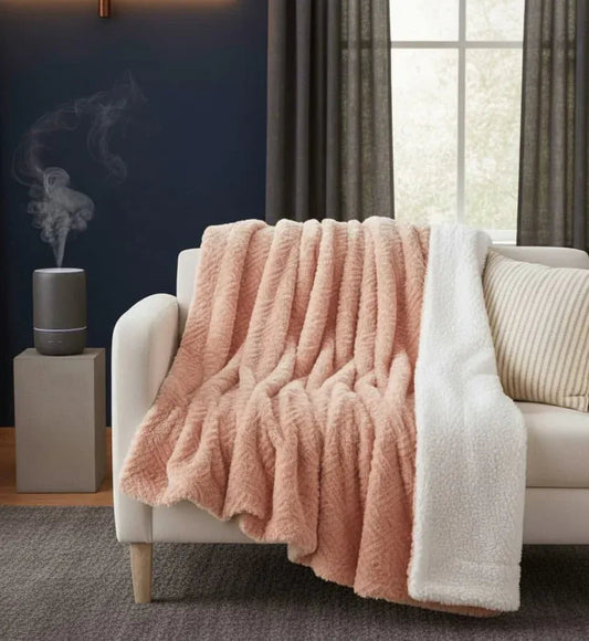 Somatic Reset Throw: Embossed Sherpa Recovery Blanket - SubconHealth