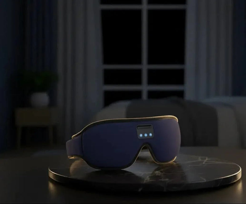 Subcon Audio-Sync blackout sleep mask with integrated Bluetooth speakers for sensory isolation