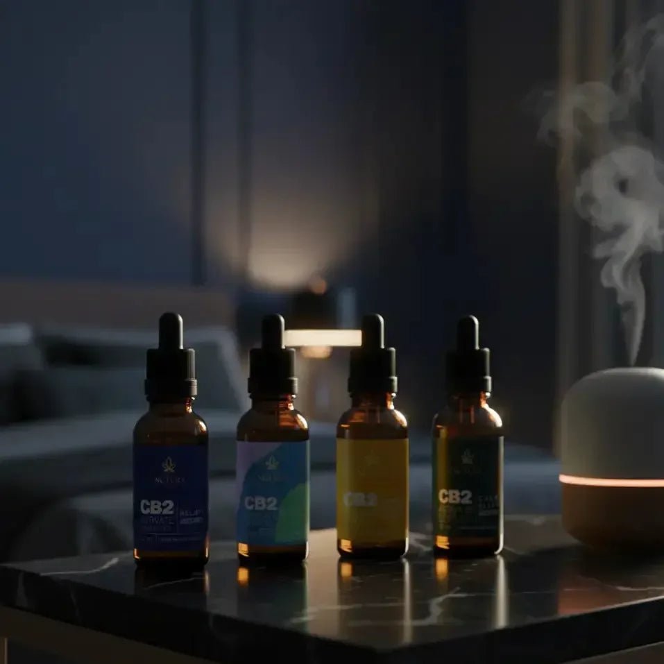 CB2 Oil Range 5-bottle somatic protocol for 24/7 nervous system management