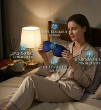 Ultra-thin Bluetooth headphones inside a soft sleep mask for side sleepers